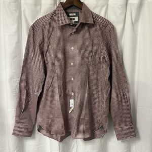 Joseph Abboud Non Iron Modern Plaid‎ Button Down Up Shirt Mens Warehouse Sz L